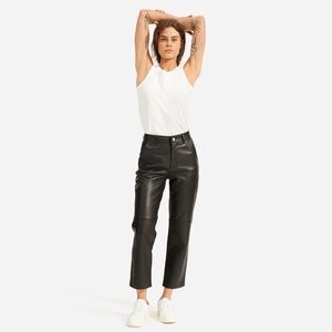 NWT Everlane The Leather Pant black rare and sold out